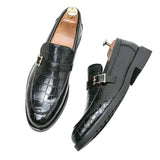 The Monzino - Men's Elegant Dress Shoes Monk-strap Loafers (Crocodile pattern) - Ashour Shoes
