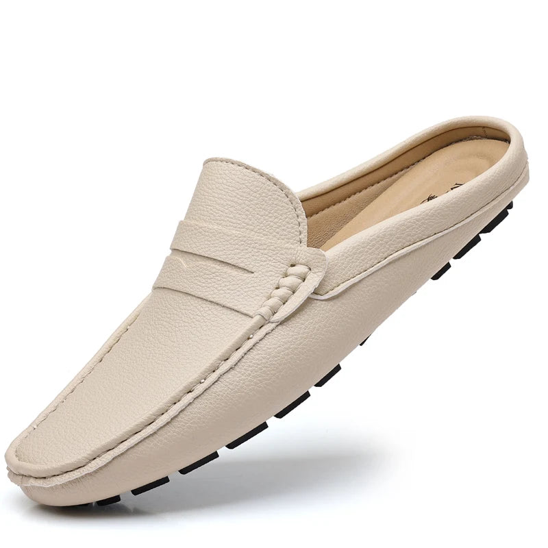 Momo A2 - backless loafers / leather mules for men - Ashour Shoes