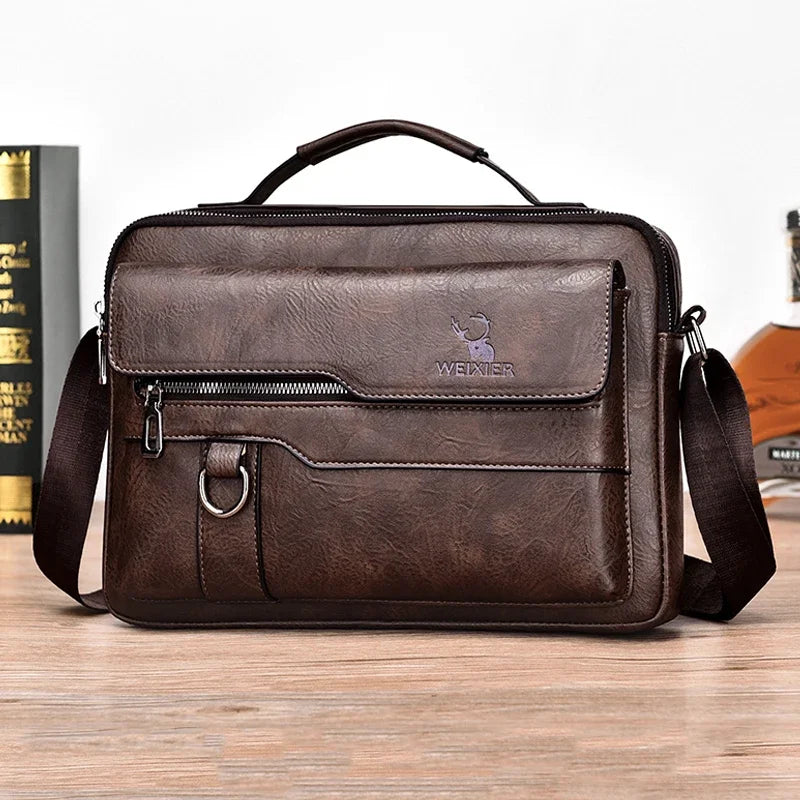 Weix - Men's Casual Flap Messenger Bag Crossbody Leather Shoulder Bag - Ashour Shoes