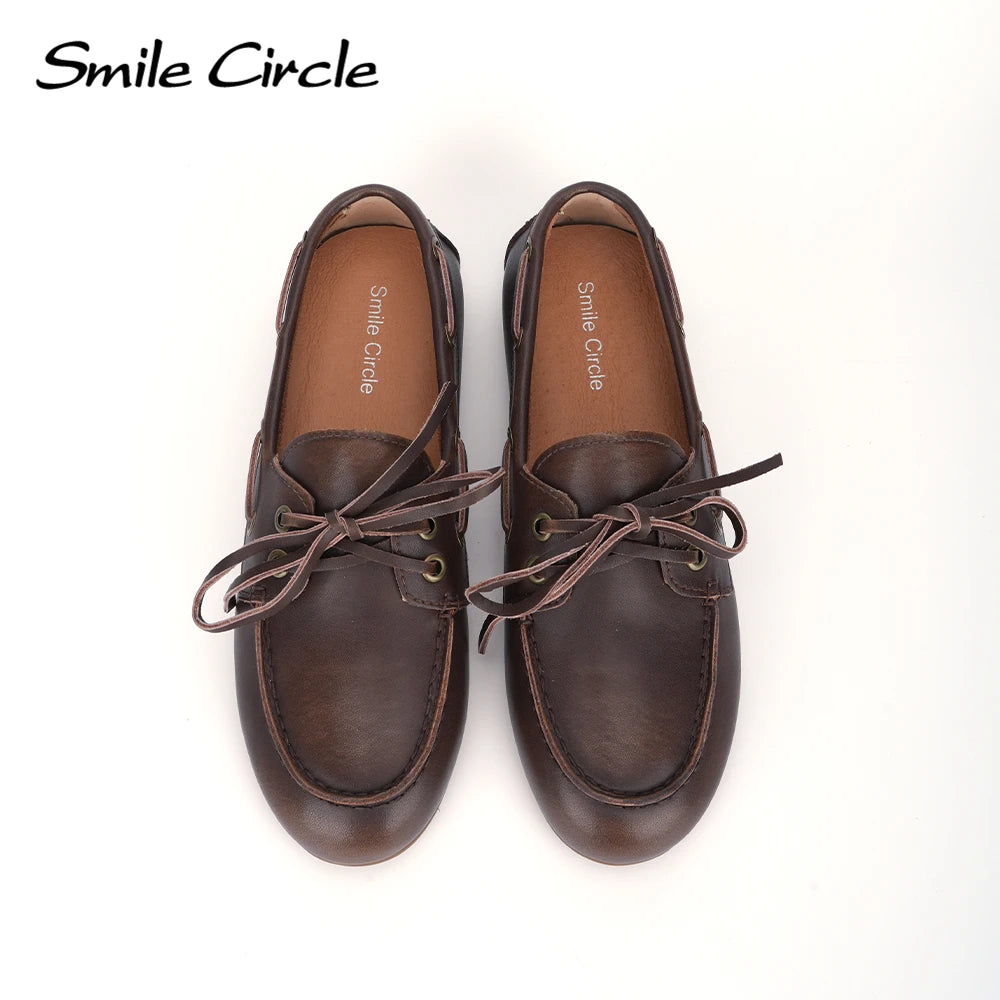 Lerana - Genuine Leather Boat Shoes for Women. Classic Moccasin for Everyday Comfort