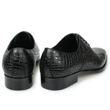 Ravion – Men’s Crocodile-Embossed Leather Derby DRESS Shoes - Ashour Shoes