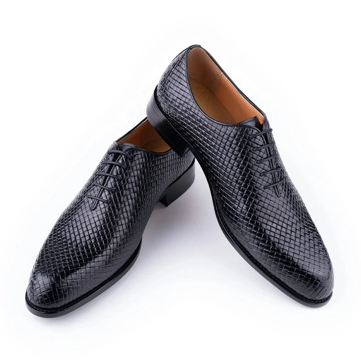 The Puntino - Animal print leather oxford shoes for men - Ashour Shoes