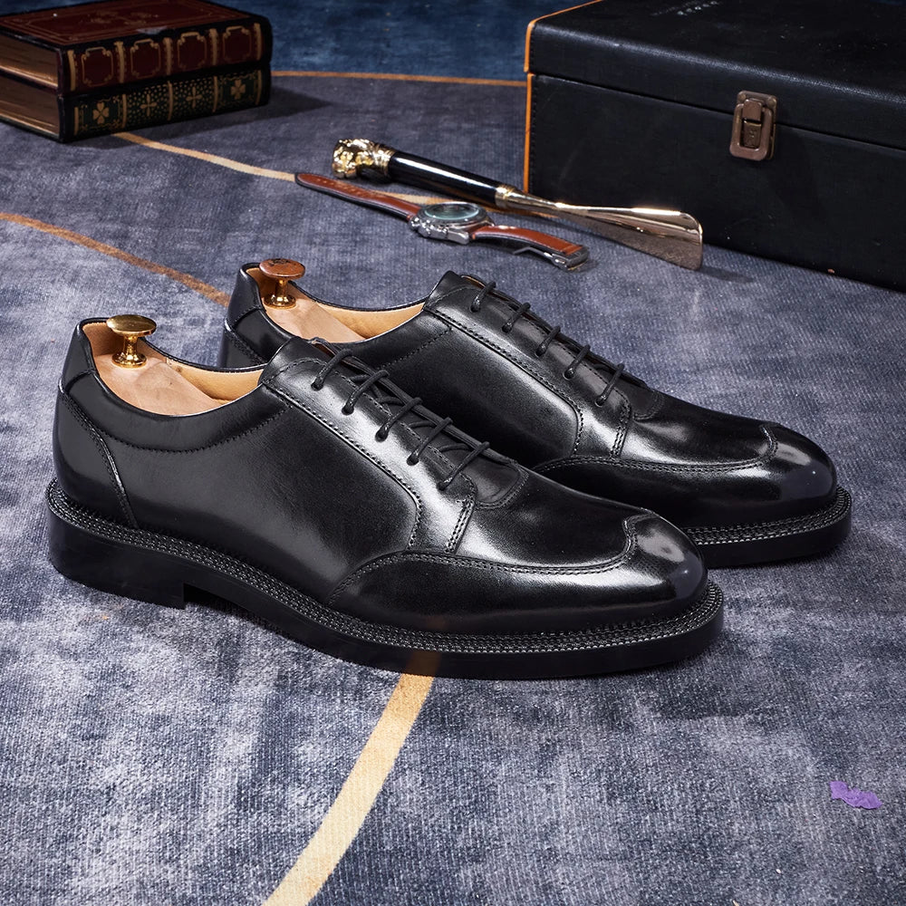 Maestro - Men's Elegant Burnished Leather Derby Dress Shoes - Ashour Shoes