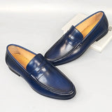 Classico - Men's Elegant Burnished Leather Penny Loafers - Ashour Shoes