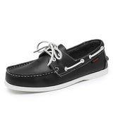 Vela - Men's Multi-Color Patchwork Leather Boat Loafers - Ashour Shoes