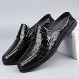 Lucido - Men's Patent Croc-Effect Slip-on Mule Loafers - Ashour Shoes