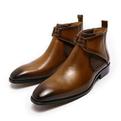 Stile - Men's Elegant Leather Ankle Boots for Business & Wedding - Ashour Shoes