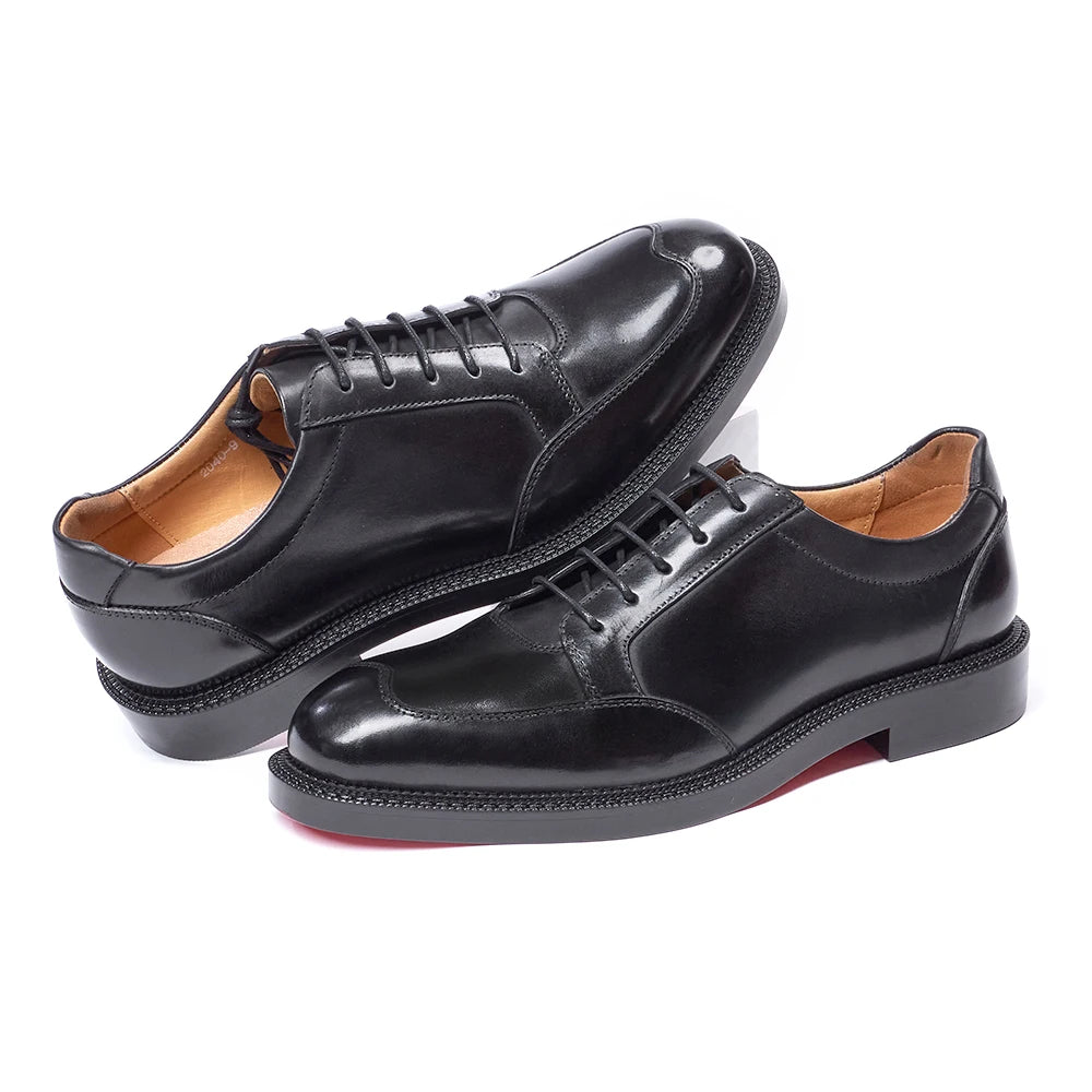Maestro - Men's Elegant Burnished Leather Derby Dress Shoes - Ashour Shoes