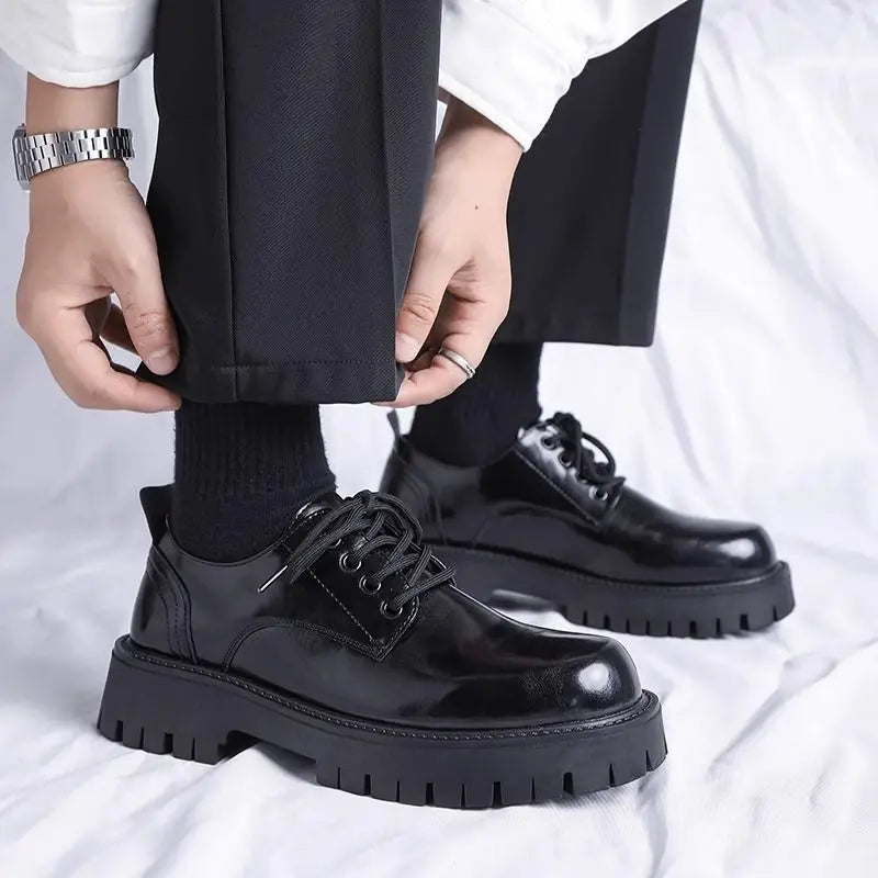 Vigore - Men's Glossy Platform Derby Dress Shoes - Ashour Shoes