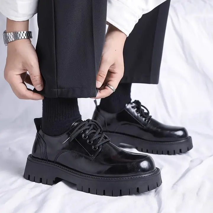 Vigore - Men's Glossy Platform Derby Dress Shoes