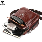 Rondi - men's Leather Crossbody Shoulder Bag Compact Multi-Pocket Travel Messenger Bag - Ashour Shoes