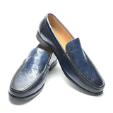Smeraldo - Men's Luxury Green Embossed Leather Slip-On Loafers - Ashour Shoes