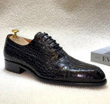 Alligatore - Men's Luxury Crocodile Embossed Leather Cap Toe Oxfords - Ashour Shoes