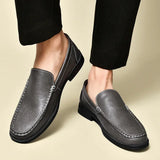 Sereno2 - Men's Blue PU Leather Slip-On Driving Moccasin Loafers - Ashour Shoes