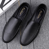 Azzurro - Men's Genuine Leather Slip-On Driving Loafers - Ashour Shoes