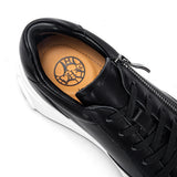 Zenith - Women's Casual Leather Platform Sneakers with Side Zipper - Ashour Shoes