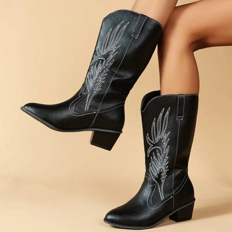 Pace - Vegan leather Cowboy boots for women