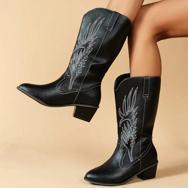 Pace - Vegan leather Cowboy boots for women - Ashour Shoes