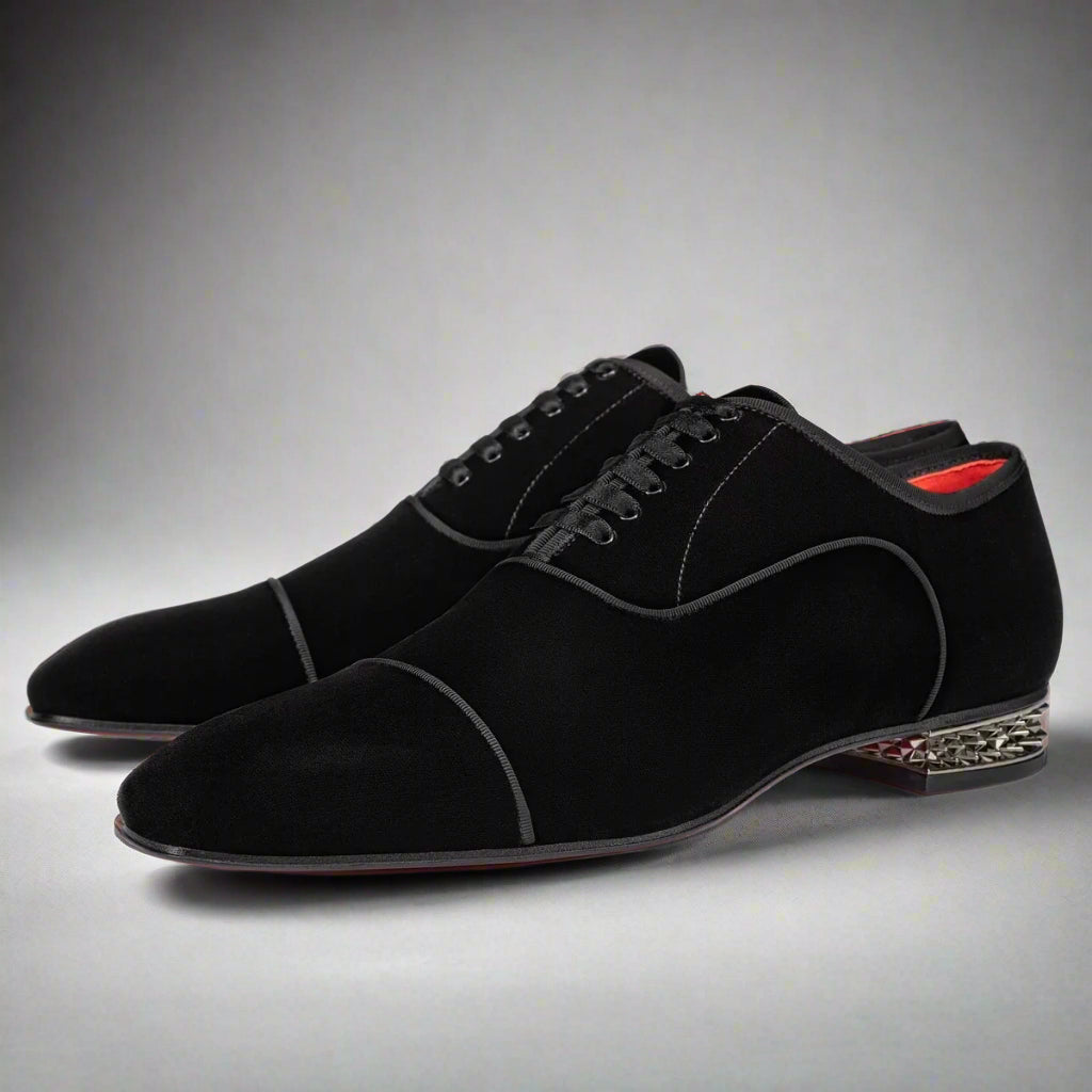 Rossi U - Red bottom sole suede leather oxford dress shoes for men - Ashour Shoes