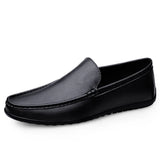 Azzurro - Men's Genuine Leather Slip-On Driving Loafers - Ashour Shoes