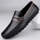 Guida - Men's Split Leather Slip-On Driving Moccasin Loafers - Ashour Shoes