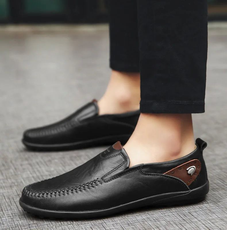 Mocassino - Men's Genuine Leather Driving Moccasin Loafer - Ashour Shoes