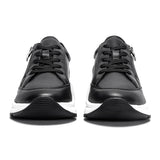 Zenith - Women's Casual Leather Platform Sneakers with Side Zipper - Ashour Shoes