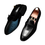 il lusso 3 - Italian Style leather Loafers for men with Braided Strap. - Ashour Shoes