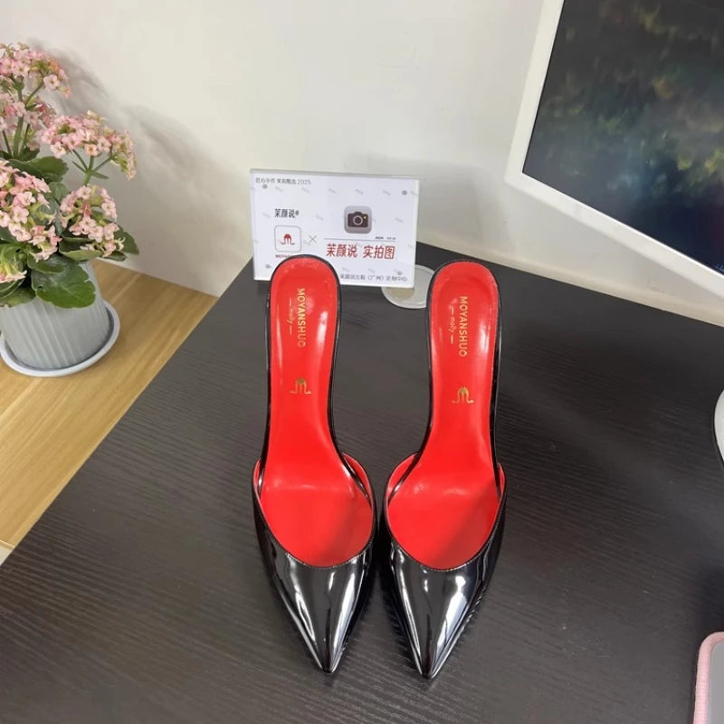 POX3 - Red Bottom High Heels in Patent Leather Pointed Toe Stiletto Pumps for Women - Ashour Shoes