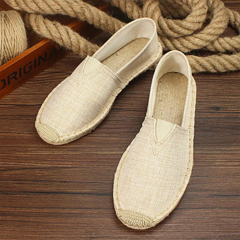Estivo - Unisex Casual Slip-On Hemp Canvas Espadrille Flats - Ashour Shoes