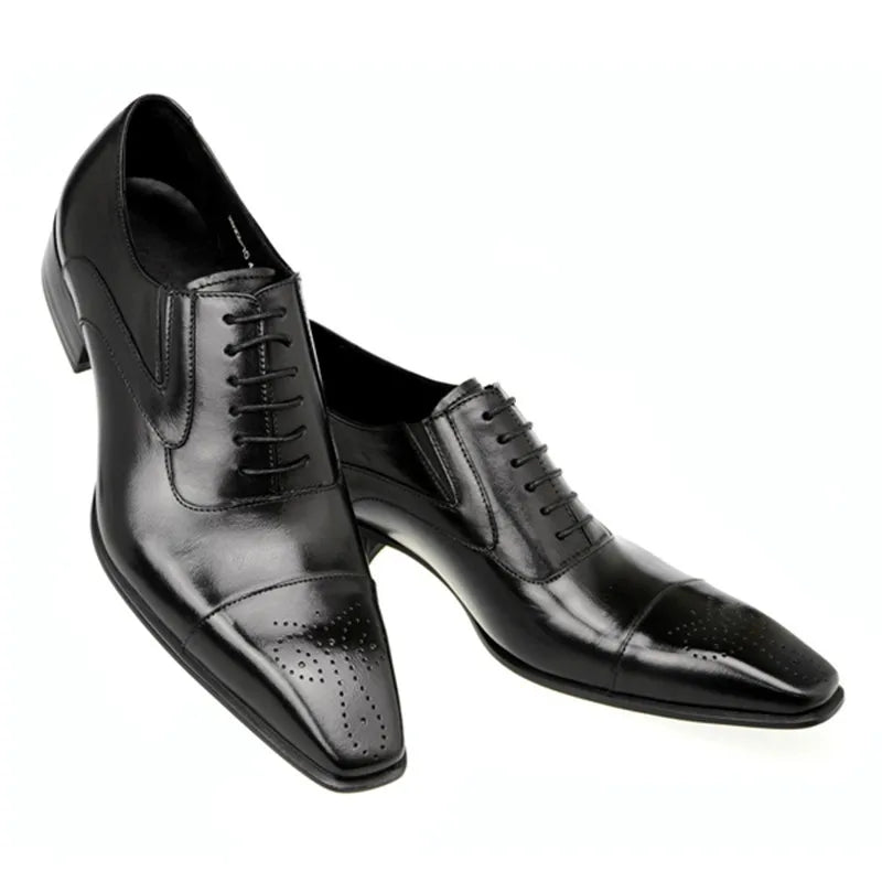 Rovento – Classic Vintage Oxford Brogue Dress Shoes for Men Vegan Leather - Ashour Shoes