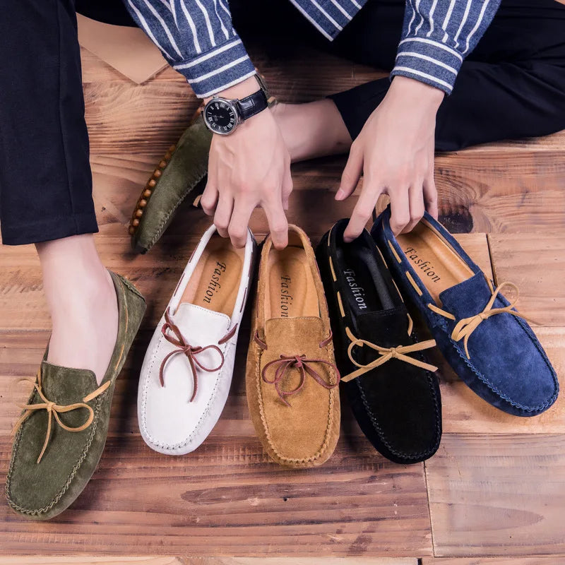 Navero – Men’s Suede Leather Boat Shoes – Driving Loafers - Ashour Shoes