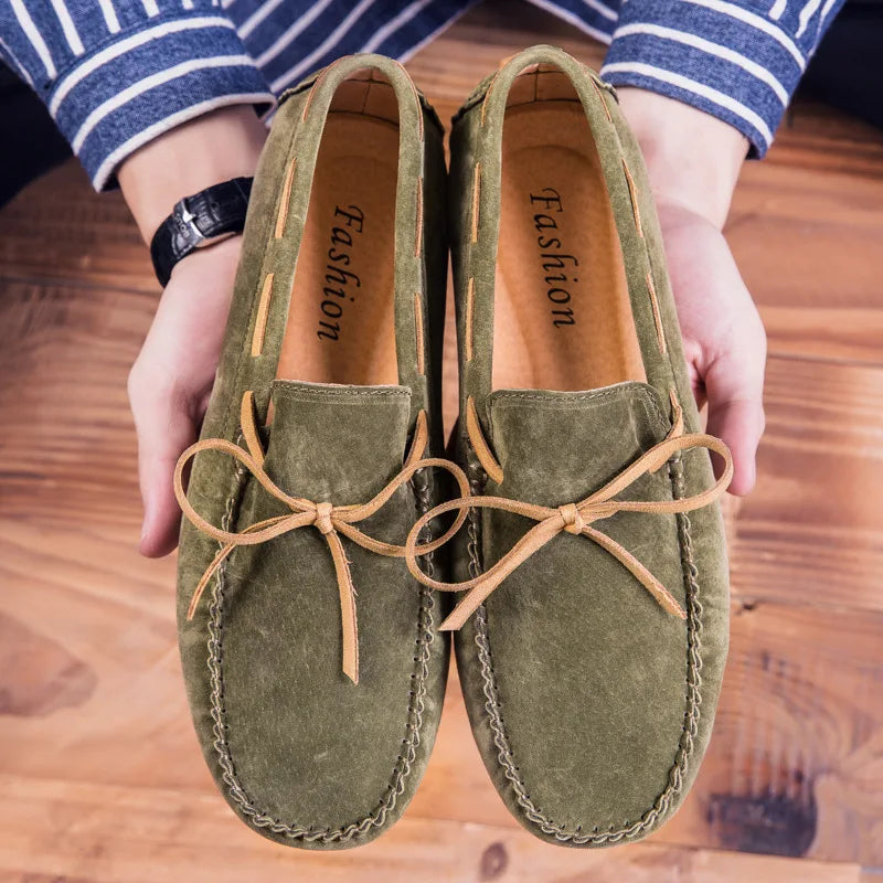 Navero – Men’s Suede Leather Boat Shoes – Driving Loafers - Ashour Shoes