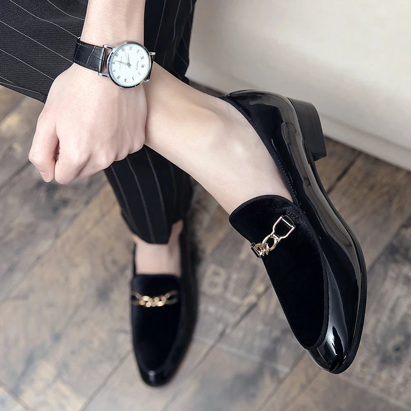 il lusso C - Italian style patent leather loafers for men - Ashour Shoes