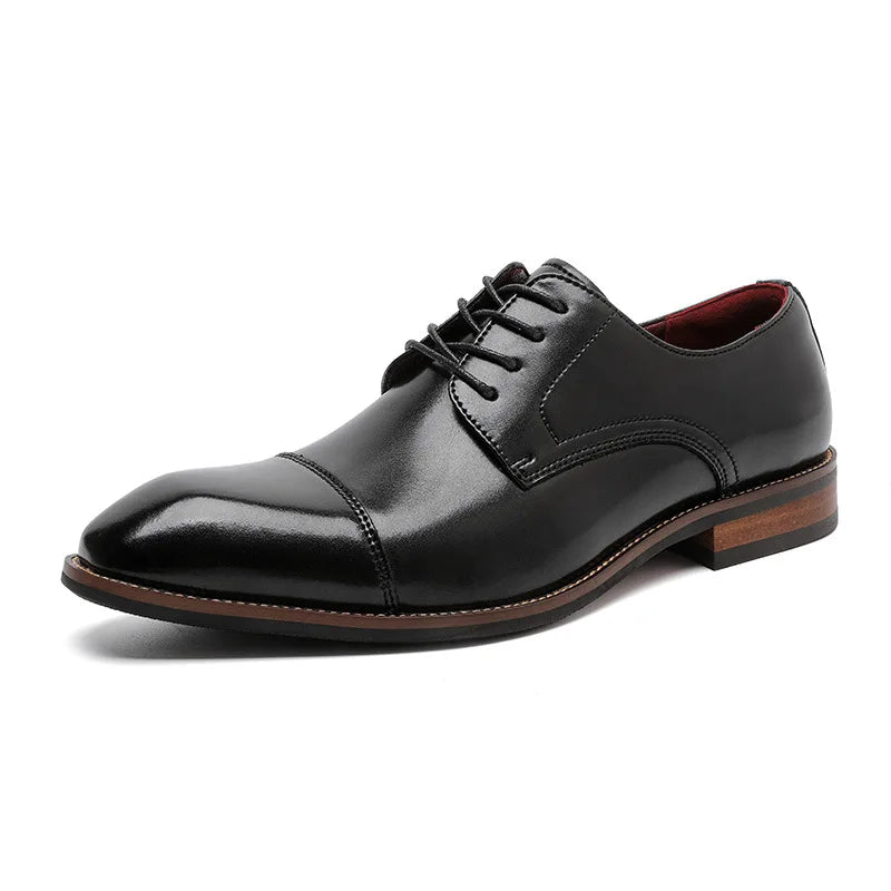 Signore - Men's Elegant Polished Leather Cap Toe Oxford Dress Shoes - Ashour Shoes