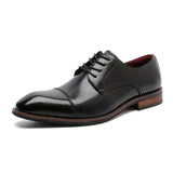 Signore - Men's Elegant Polished Leather Cap Toe Oxford Dress Shoes - Ashour Shoes