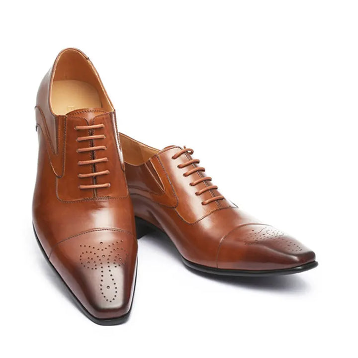 Rovento – Classic Vintage Oxford Brogue Dress Shoes for Men Vegan Leather - Ashour Shoes
