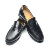 Smeraldo - Men's Luxury Green Embossed Leather Slip-On Loafers - Ashour Shoes