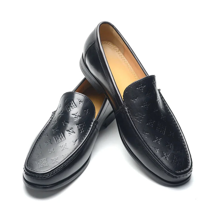 Smeraldo - Men's Luxury Green Embossed Leather Slip-On Loafers