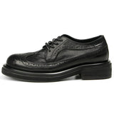 Maestro - Men's Distressed Leather Brogue Derby Shoes with Chunky Sole - Ashour Shoes