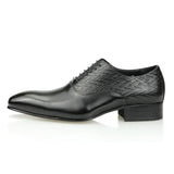 simaya - leather oxford dress shoes. textured detailing. Big sizes. - Ashour Shoes