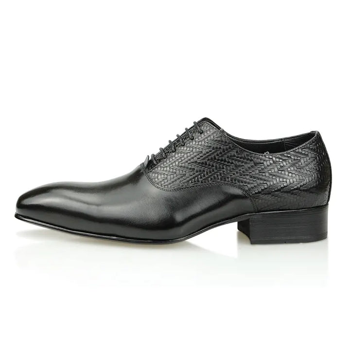 simaya - leather oxford dress shoes. textured detailing. Big sizes.