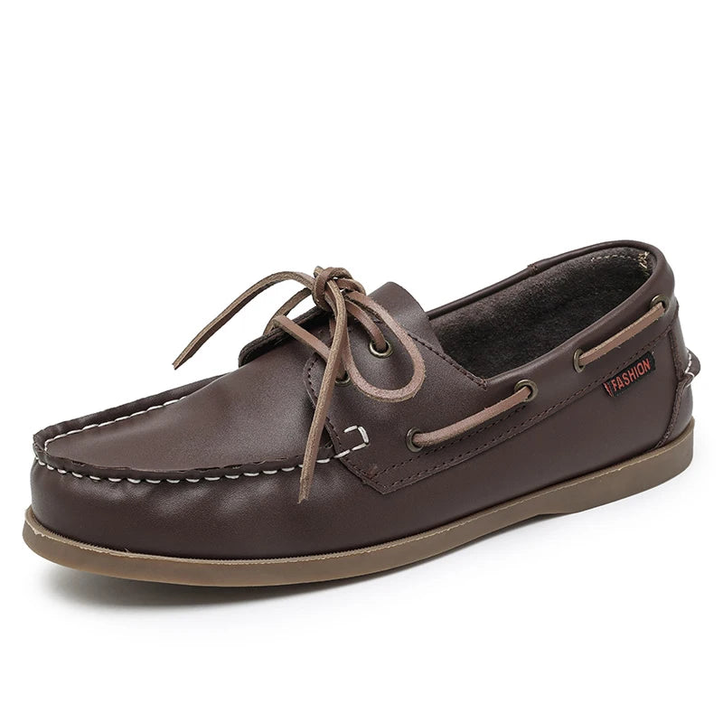Vela - Men's Multi-Color Patchwork Leather Boat Loafers - Ashour Shoes
