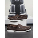 Vela - Men's Casual Leather Boat Loafers - Ashour Shoes