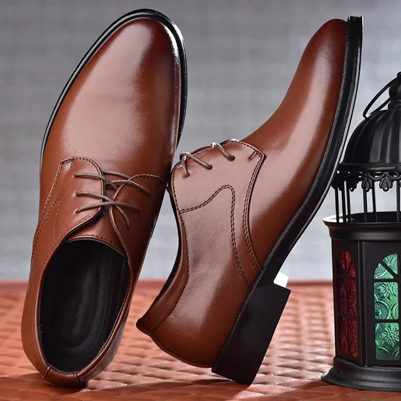 Bellagio - Men's Elegant Polished PU Leather Oxford Dress Shoes - Ashour Shoes