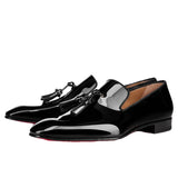 Rossi P3 - Patent red bottoms sole patent leather loafers for men - Ashour Shoes