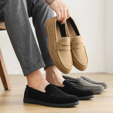 Comodo - Men's Casual Suede-Texture Slip-On Loafers - Ashour Shoes