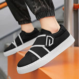 Stile - Men's Modern Slip-On Leather Sneakers with Elastic Straps - Ashour Shoes