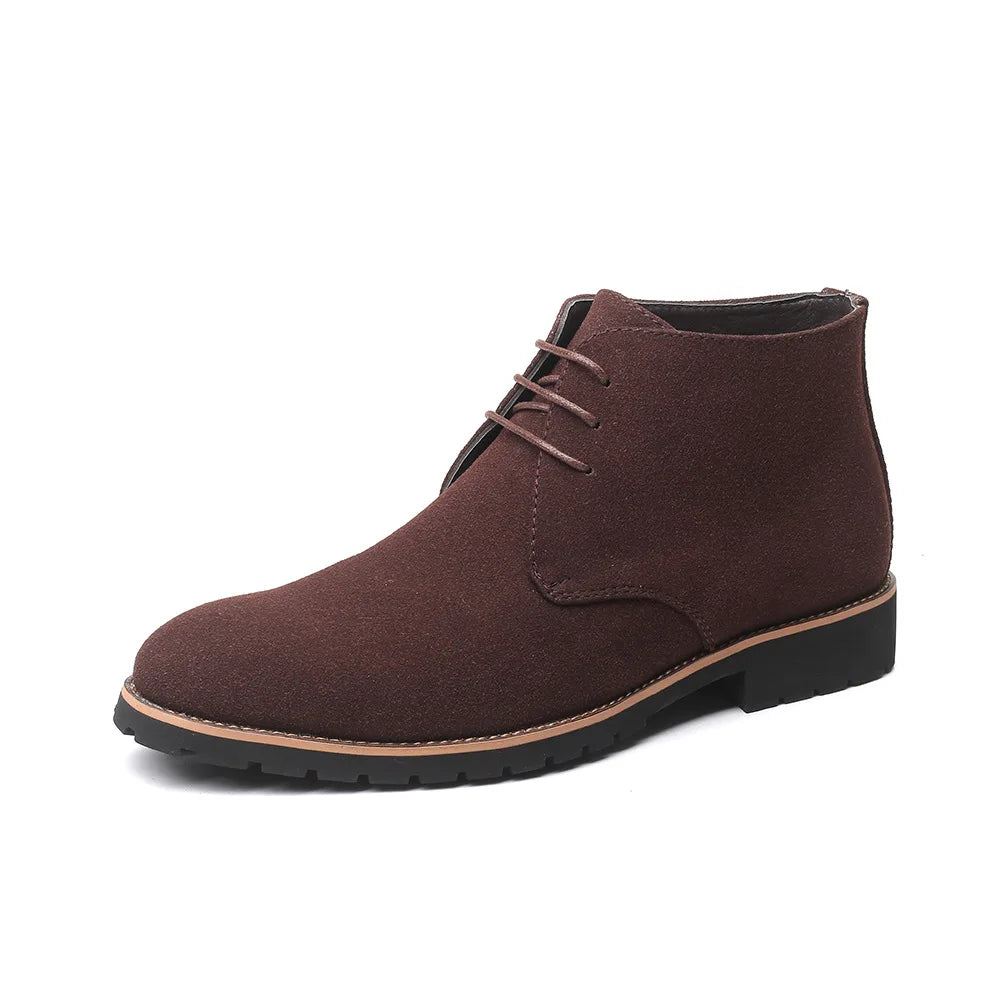 Stile - Men's Navy Faux Suede Lace-Up Chukka Boots - Ashour Shoes