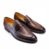 Stile - Men's Textured Genuine Leather Penny Loafers - Ashour Shoes
